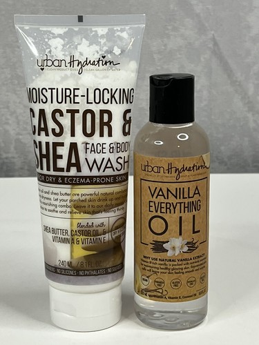 Urban Hydration Castor & Shea Face and Body Wash and Vanilla Everything Oil- 2pc