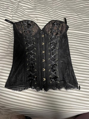Adore Me Black Lace Corset Top - Large