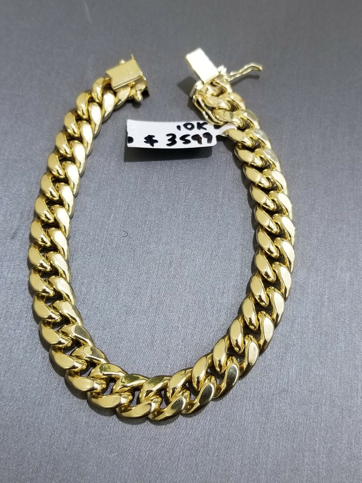 Pre-owned Globalwatches10 Real 10k Gold Miami Cuban Link 8" Bracelet 9mm Men Box Clasp 10k Yellow