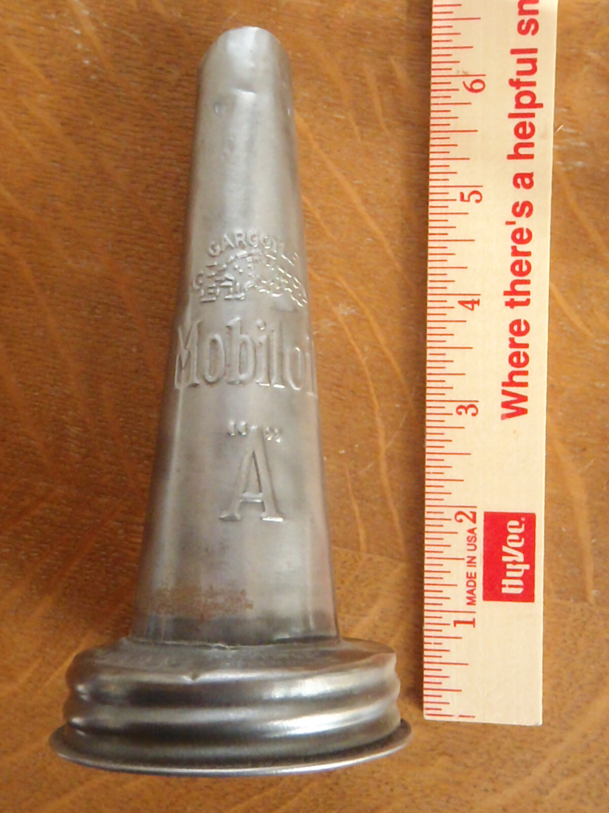 Gargoyle "a" Motor Oil Bottle Metal Spout With Vent Tube