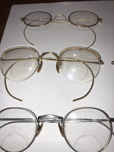 LOT OF 5 ANTIQUE GOLD FILLED  EYEGLASSES FOR PARTS REPAIR And 5 Other Metals