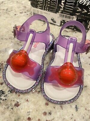 Mini Melissa Melted LOLLIPOP Glitter Strap Sandals US Size 5 Toddler New In Box