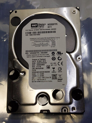 2TB WD Western Digital Sentinel Hard Drive WDBNSH0020HNC-NASN WD2009FYPX-09AAMB0