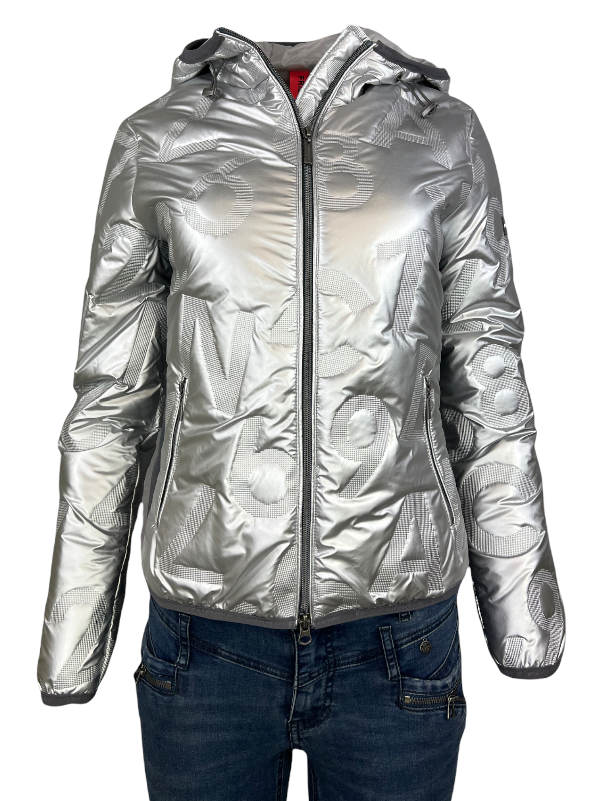 FRIEDA & FREDDIES NEW YORK FRIEDA & FREDDIES STEPPJACKE SILBER DAMENJACKE MIT KAPUZE ÜBERGANGSJACKE