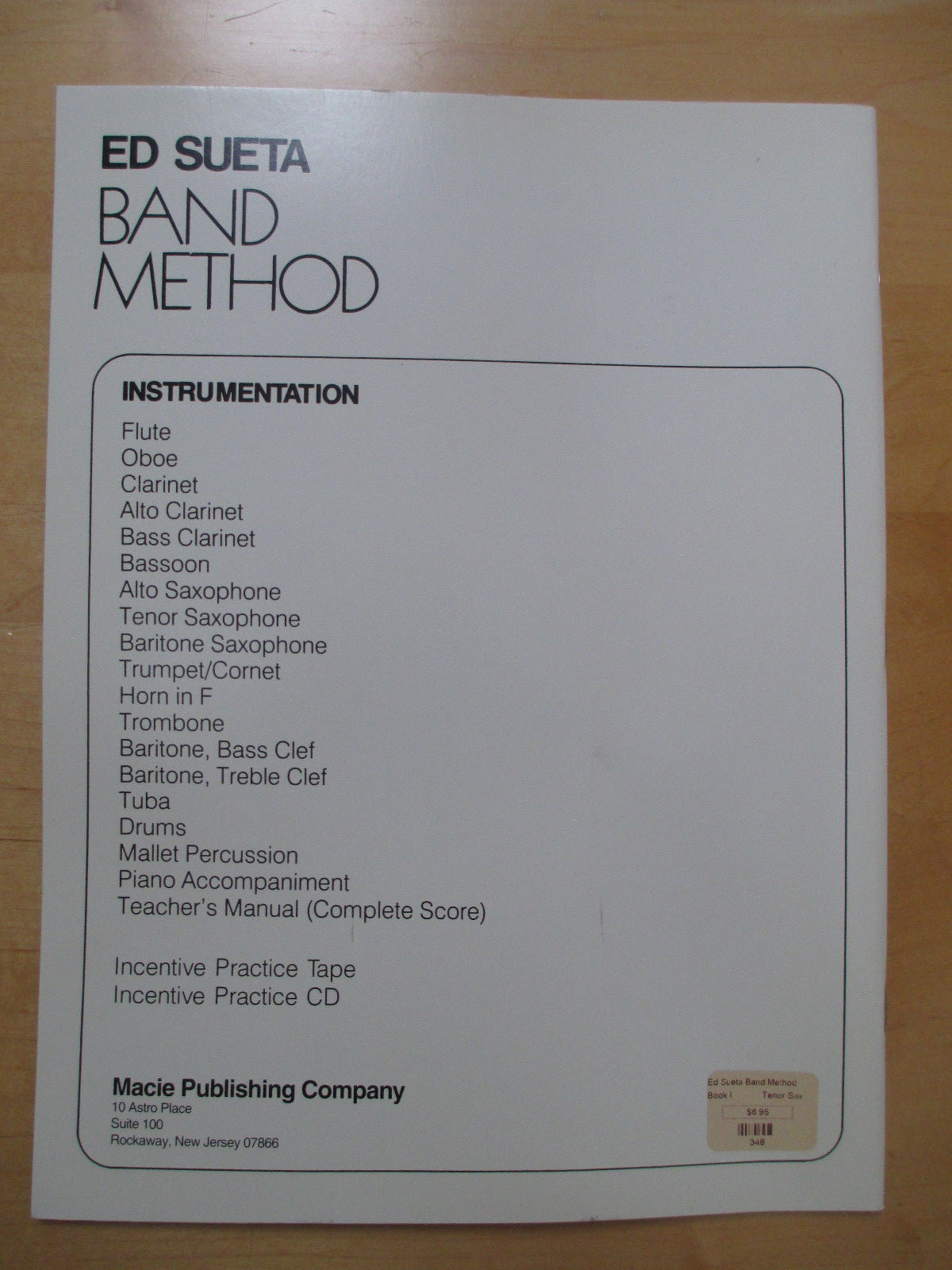 ED SUETA BAND METHOD - TENOR SAXOPHONE - BOOK 1 - STUDENT LESSON BOOK