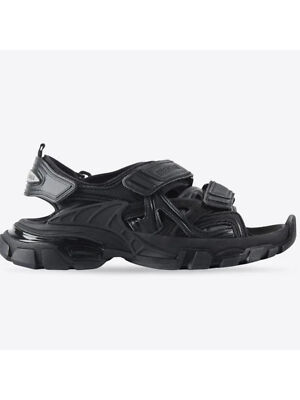 

BALENCIAGA Мужские черные сандалии с круглым носком и логотипом, Черный, 617542W2CC1