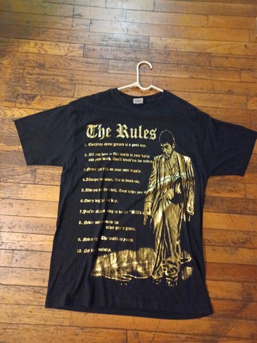 VTG Mens Scarface the rules Tee Shirt sz XL Black tony Montana al