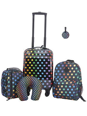 Kids Luggage Set 5-PC 4-Wheel Spinner Suitcase Carry-On Trav