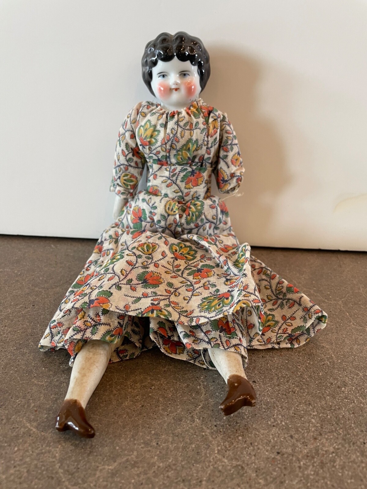 Antique 1890s German-style 11” doll-Sawdust Stuffed, Hand