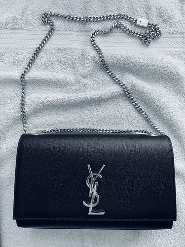 【関税&送料込】Saint Laurent Black Leather Medium Kate Cros Saint Laurent Kate Medium YSL Crossbody Bag in Grained