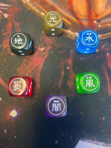 Entire Set YuGiOh Konami Promotional Dice Attribute Die Entire Set YuGiOh Konami Promotional Dice Attribute Die
