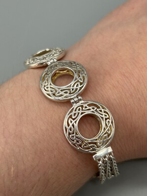 Traditional Keith Jack Irish Celtic Sterling Silver 925 Adjustable Bracelet