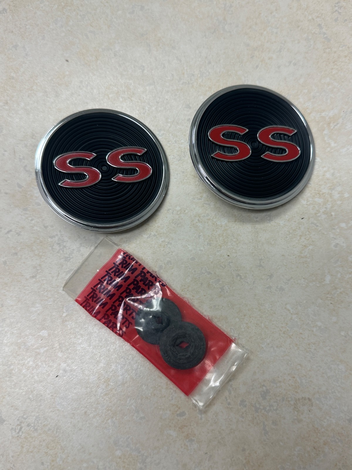 Pair of SS Car Emblems - NOS