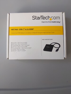 StarTech MSTCDP122HD 2-Port Multi Monitor Adapter - USB-C to HDMI Video Splitter