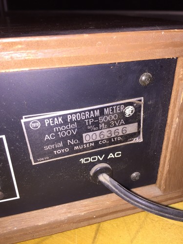 Toyo Musen TP-5000 2 Channel Analog Peak Program Meter PPM-50/60 Hz 3VA