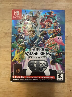 Super Smash Bros Ultimate Nintendo Switch Pro Controller Bundle CIB!