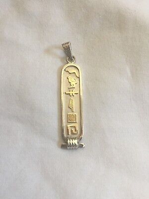 Egyptian Personalized Silver With 18K Gold Letters Cartouche Double-Side 3-5