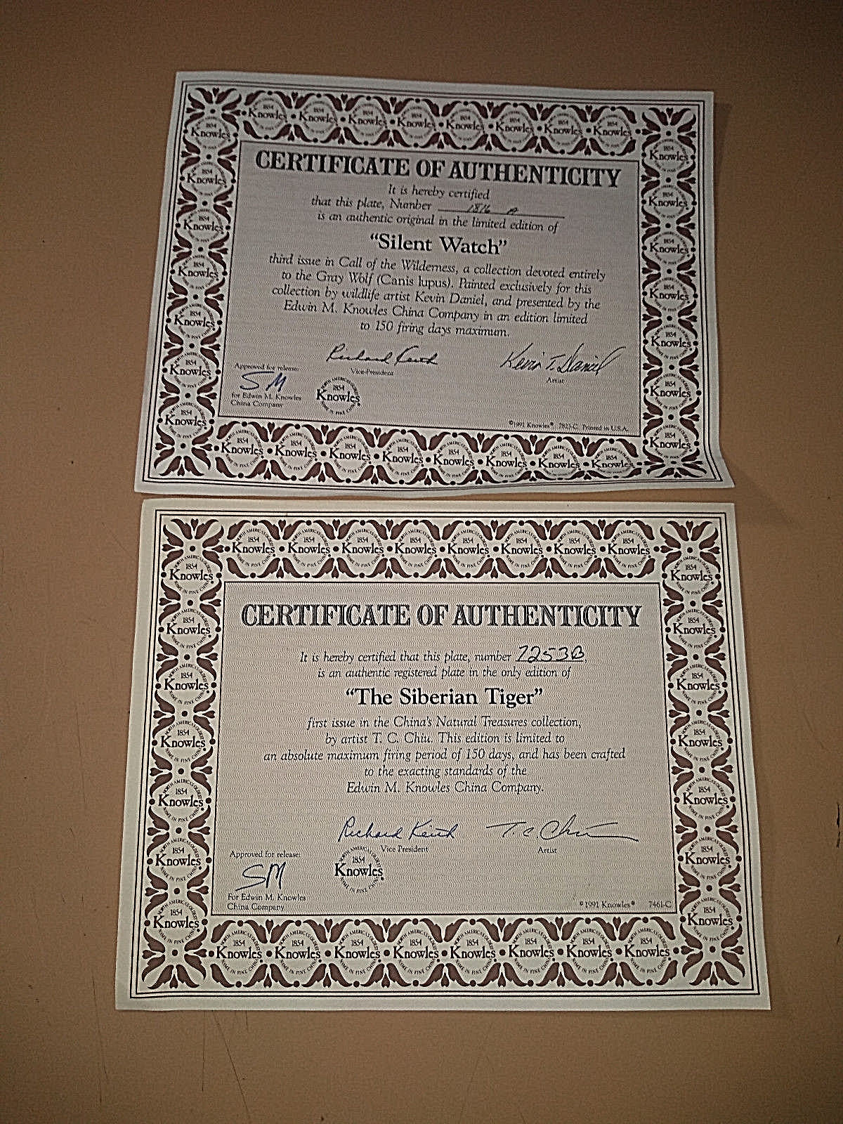 Lot of 4 Edwin Knowles Collector Plates In Boxes With Certificates