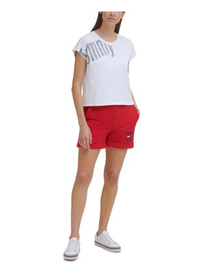 

TOMMY JEANS Женская белая футболка с круглым вырезом и короткими рукавами, Белый