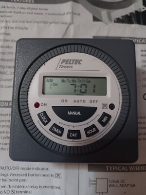 Peltec 619-1  Multipurpose 100-130VAC Programmable Digital Timer Great Condition