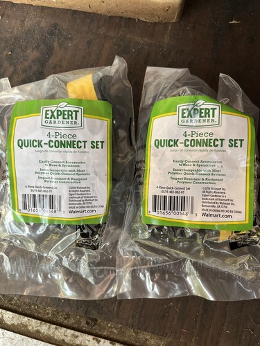 Lot of 2 ~Expert Gardener Plastic 4-Piece Quick-Connect Set For Hoses/Sprinklers