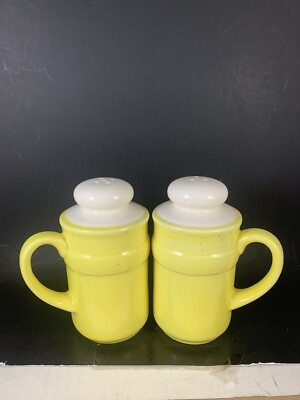 Salt Pepper Shakers Brown Vintage Sun Japan Unique Bright Large EUC HTF Toscany