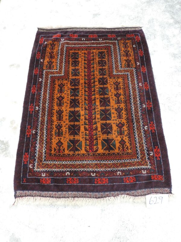 3x5ft. Vintage Afghan Balouch Wool Prayer Rug