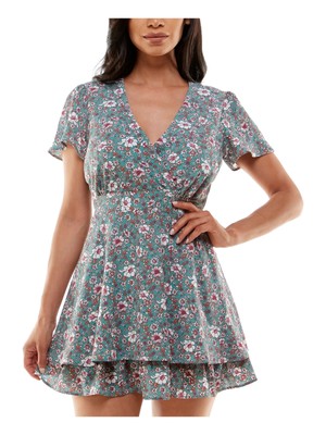 Женское мини-платье с изумрудным пломбиром и зеленой подкладкой на завязках по низу 13