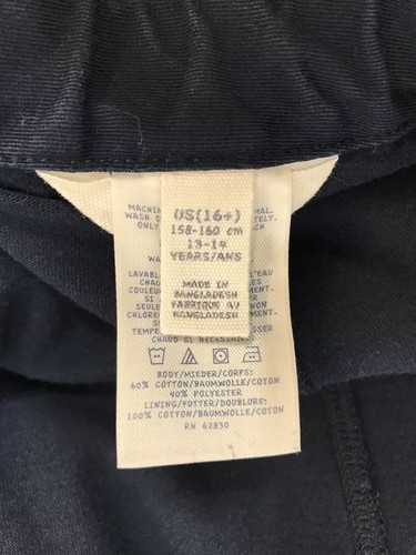 Lands End Girls Chino Skort Above Knee Skirt 16+ Plus Navy Blue School Uniform