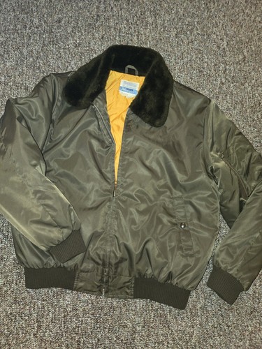 超美品 70's Sears Work Leisure B-15 XL Vintage Sears Work Leisure Brown Flight Bomber Jacket Sz XL
