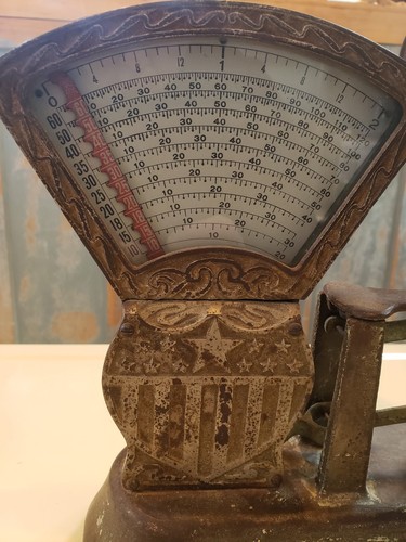 Antique National Candy Scale 2 lb, General store...great original patina