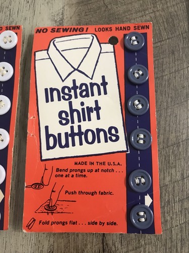 VINTAGE BUTTONS ON A CARD RETRO LOT OF 23 MIX MATCH SEWING INSTANT SHIRT BUTTONS