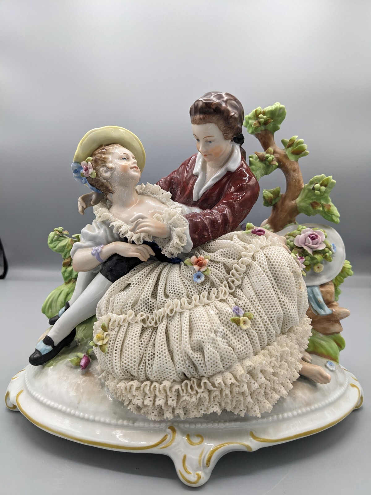 Vintage Unterweissbach German Porcelain Lace Figurine In the