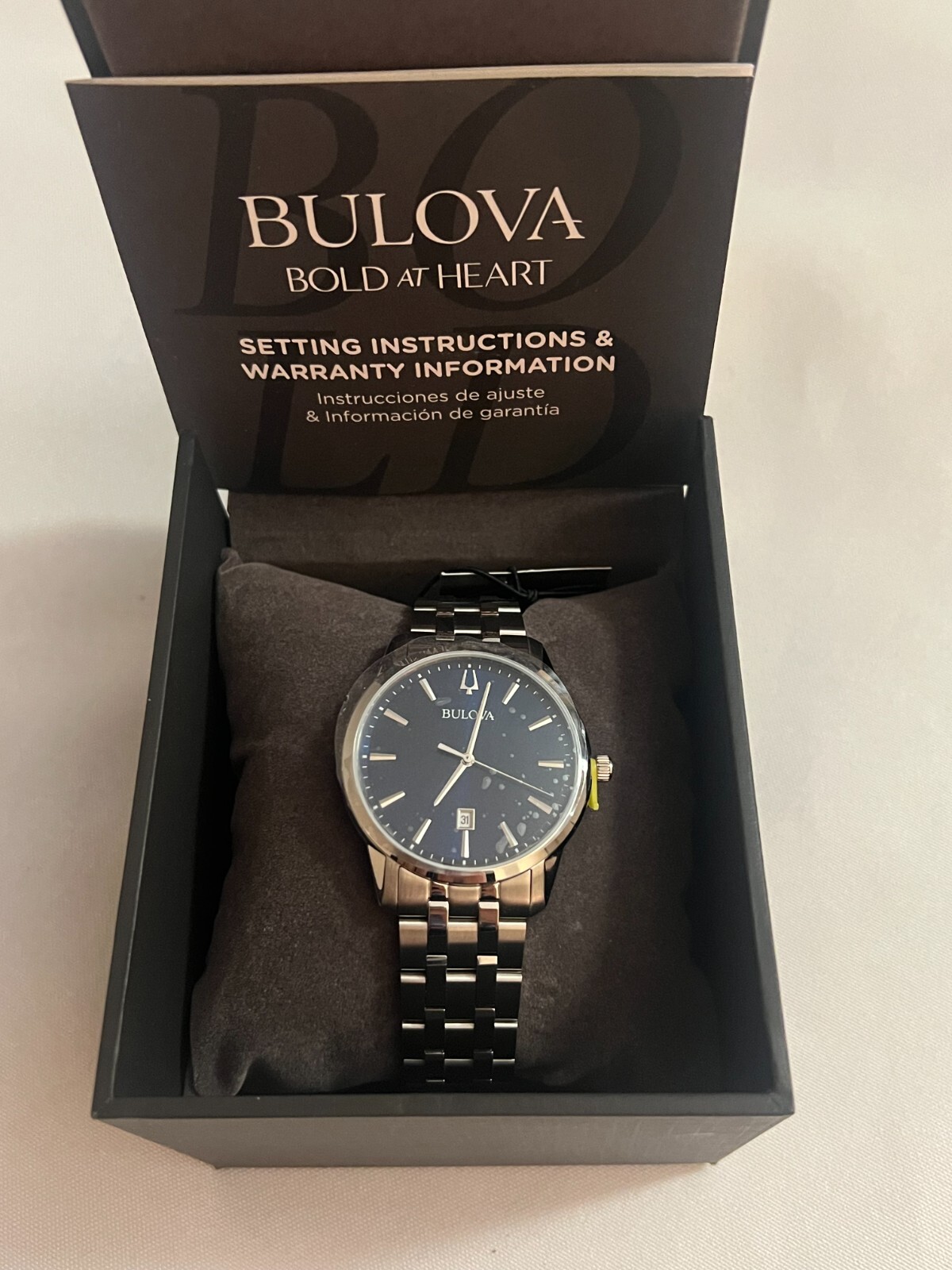 Pre-owned Bulova $325 Mrp|  96b338 Men's Sutton Stainless Steel Bracelet Watch