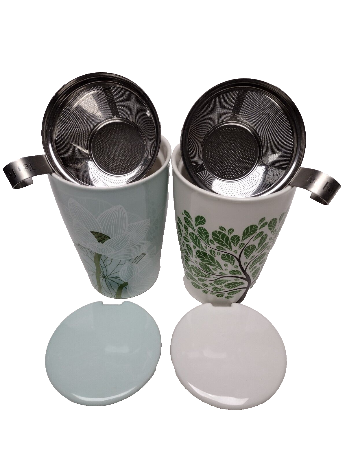 Forte Green Porcelain Tea Cup Travel Mug With Infuser & Lid