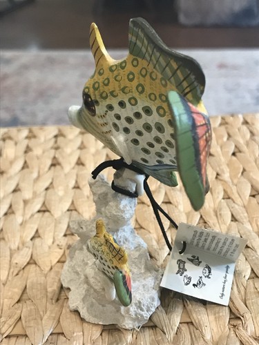 Land & Sea Collectible File Fish Tropical on Coral Base Statue w/Tag