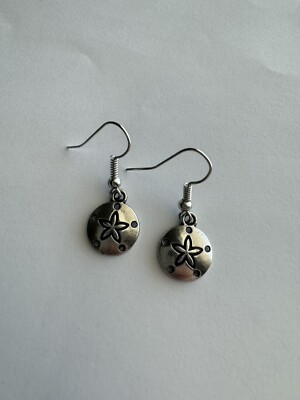 Silver Sand Dollar Dangle Earrings