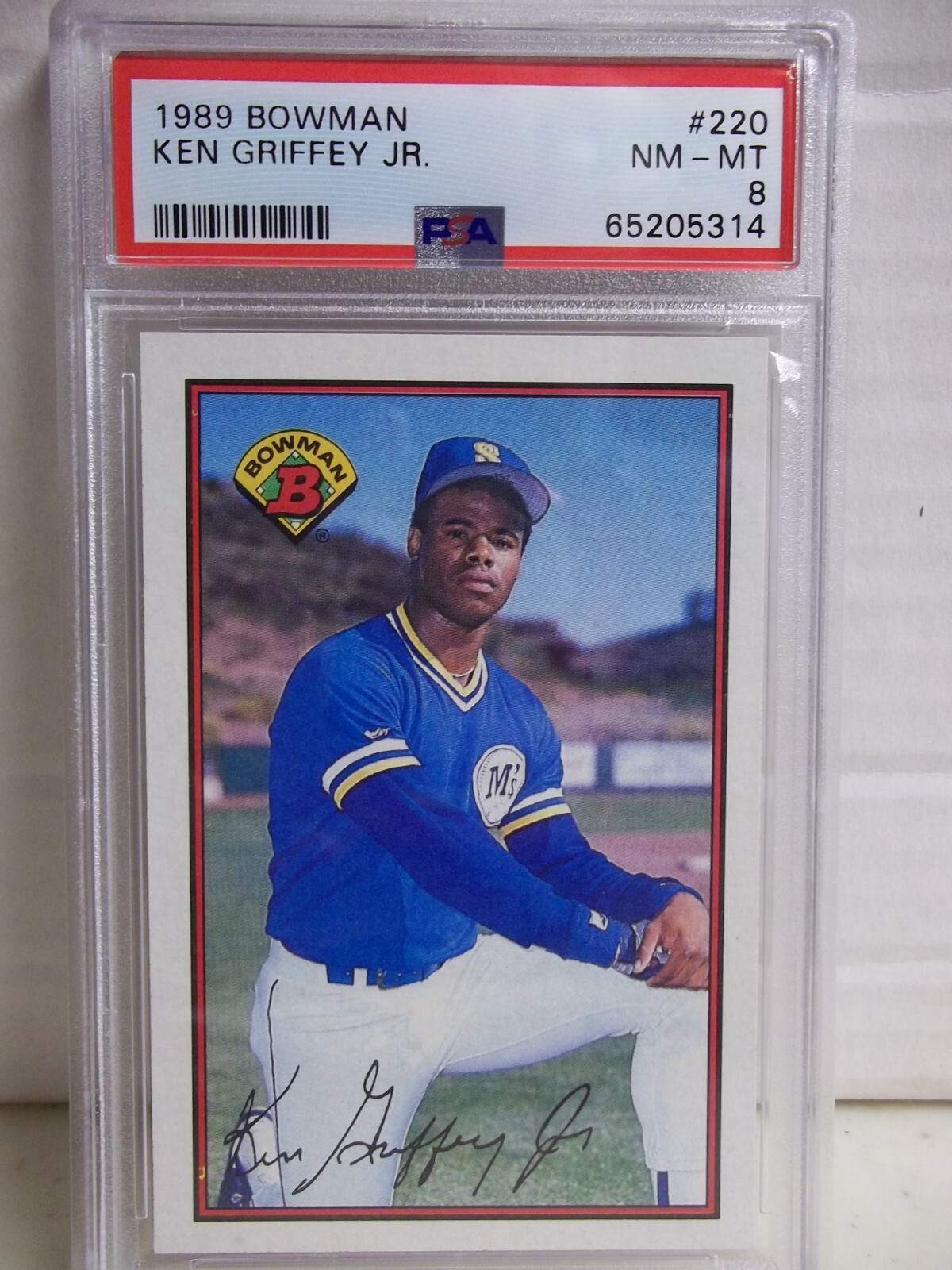 1989 Bowman Ken Griffey Jr Rookie PSA NM-MT 8 Card #220 MLB HOF