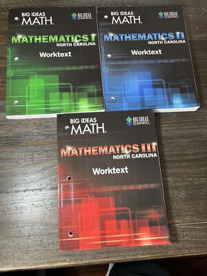 Lot Of 3 Big Ideas Learning Paperback Mathematics 1-2-3 North Carolina Worktext