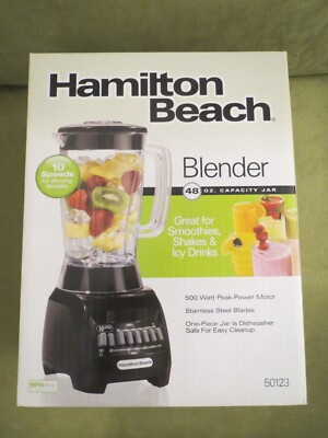Hamilton Beach Blender 48oz Capacity, 10 Speed, 500W Peak Power, Dishwasher Safe