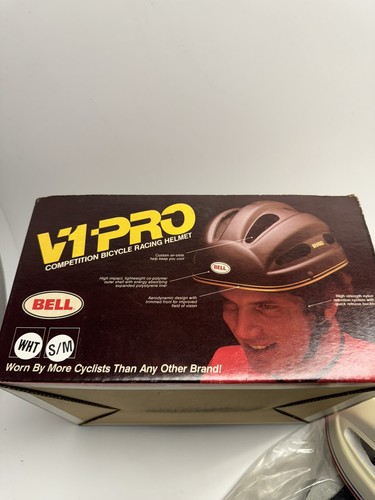Vintage NOS 1984 Bell V1 Pro White Cycling Racing Helmet S/M