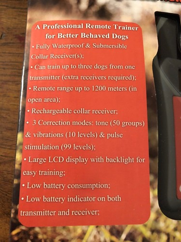 EASYPET 1200 Meter Remote Waterproof Rechargeable 3- Dog Training Shock Collars