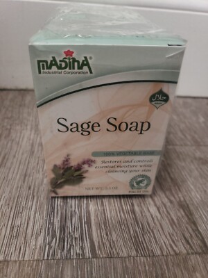 6 Pack Madina Sage  Soap Vegetable Base Bar Soap Bath/Beauty/Black/Halal/Vegan 