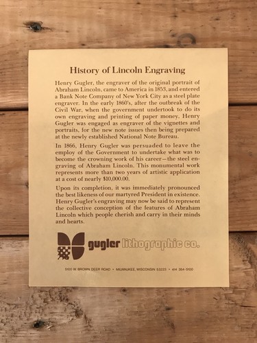 President Abraham Abe Lincoln Limited 74/500 Lithograph By Henry Gugler