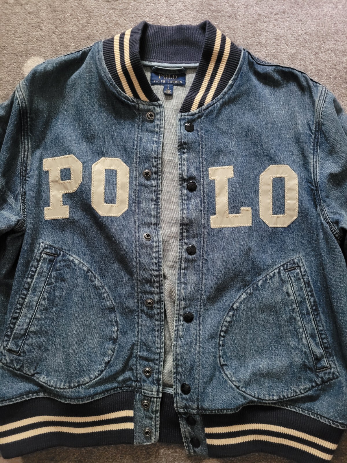MINAMIPOLO RalphLauren青テーラードジャケット 38S POLO RALPH LAUREN ジャケット テーラードジャケット Polo
