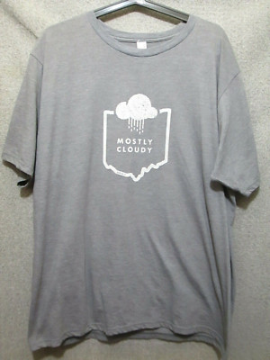 SOCIAL D MOSTLY CLOUDY OHIO GRAY GRAPHIC TEE T-SHIRT ADULT MEN'S XL