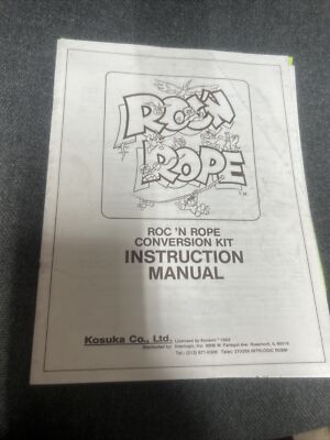 Kosuka Co ROC N ROPE Arcade Video Game Manual - good used original