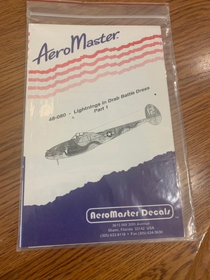 1/48 AeroMaster Decals 48-080 P-38 Lightnings In Drab Battle Dress Part 1