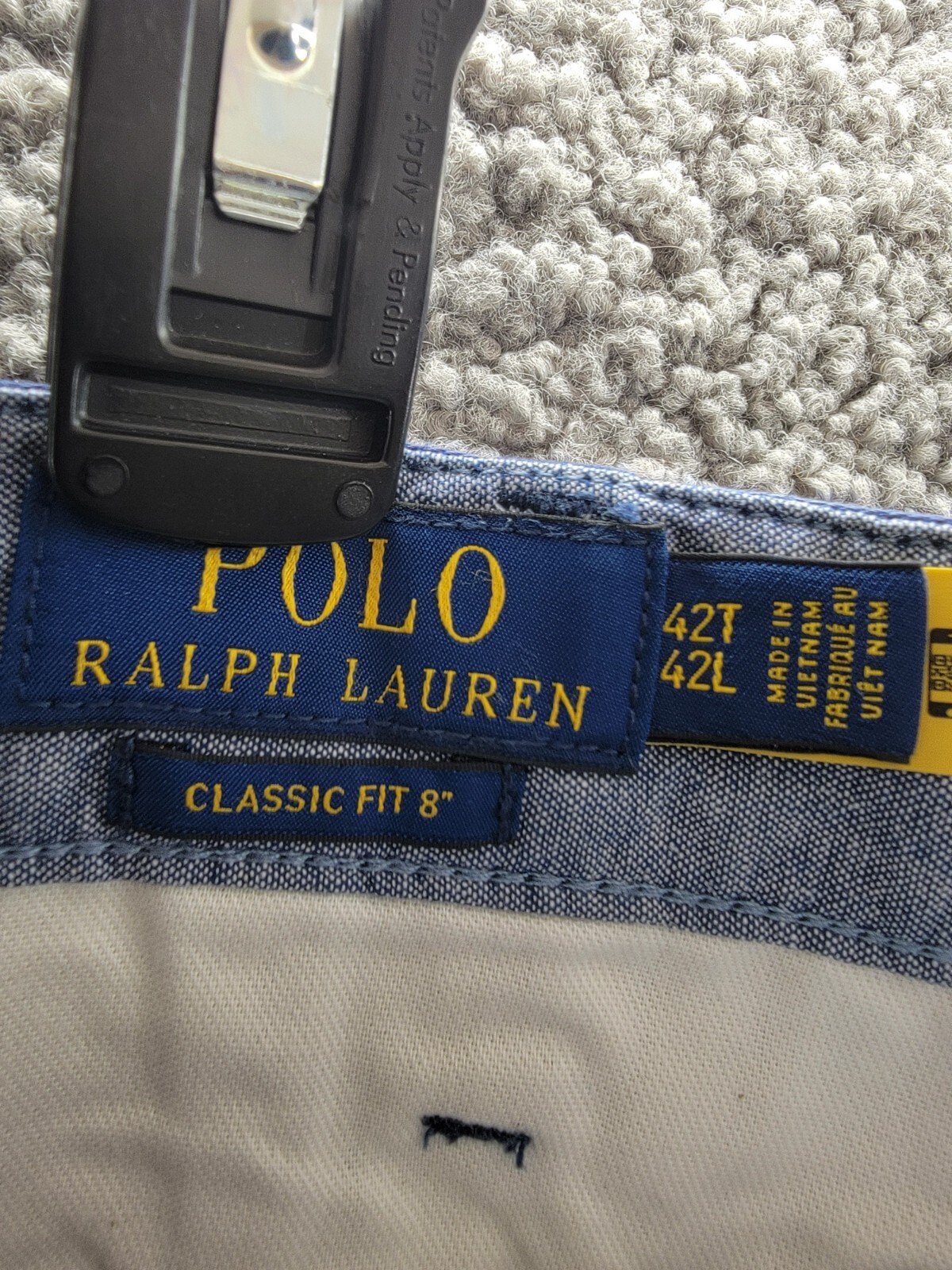 Polo Ralph Lauren Big & Tall Classic-Fit Chino Shorts Men's 42T Navy Button Zip - Picture 11 of 18
