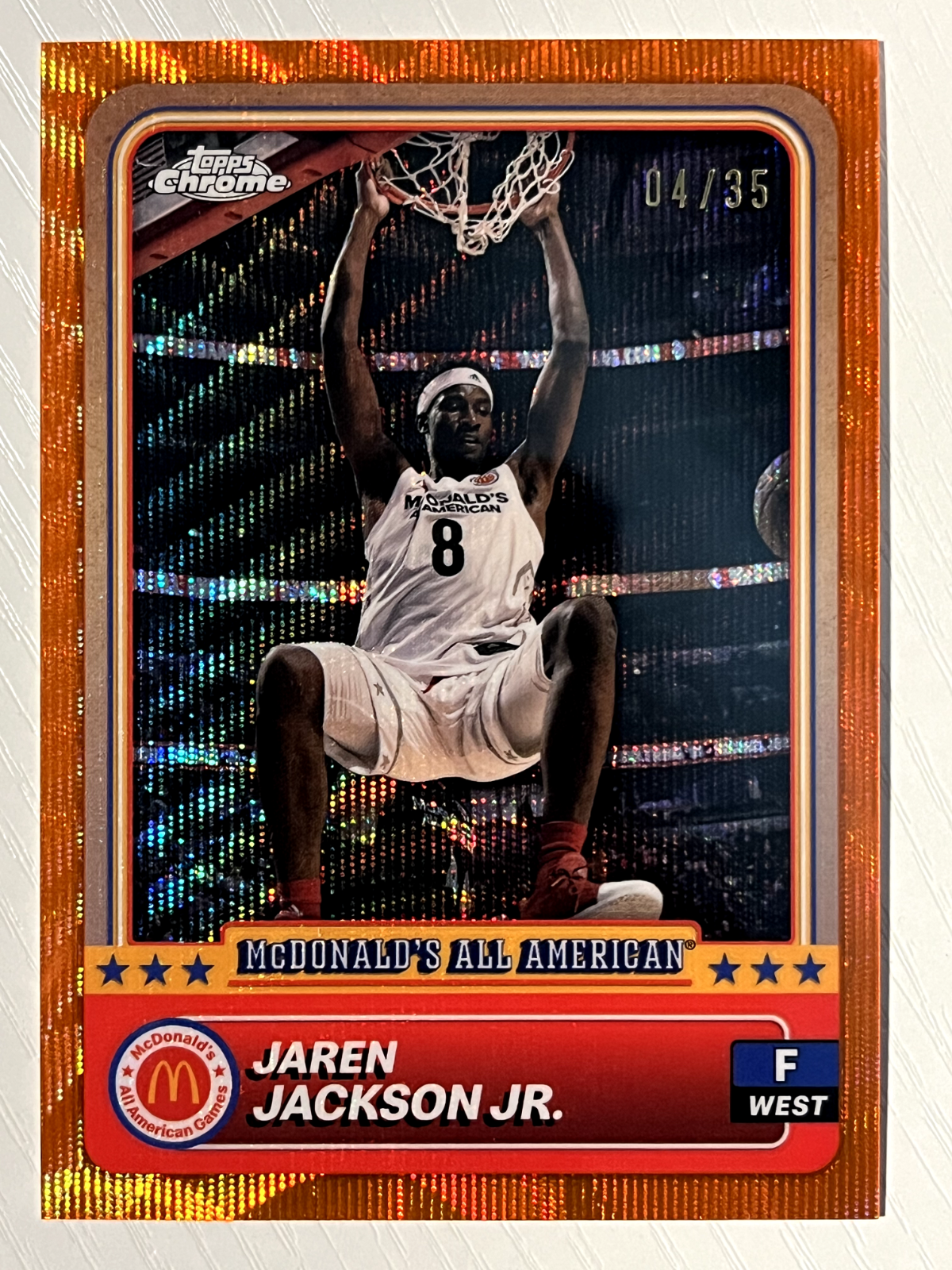 Jaren Jackson Jr. 2024 Topps Chrome McDonald's AA Orange Wave Refractor 04/35